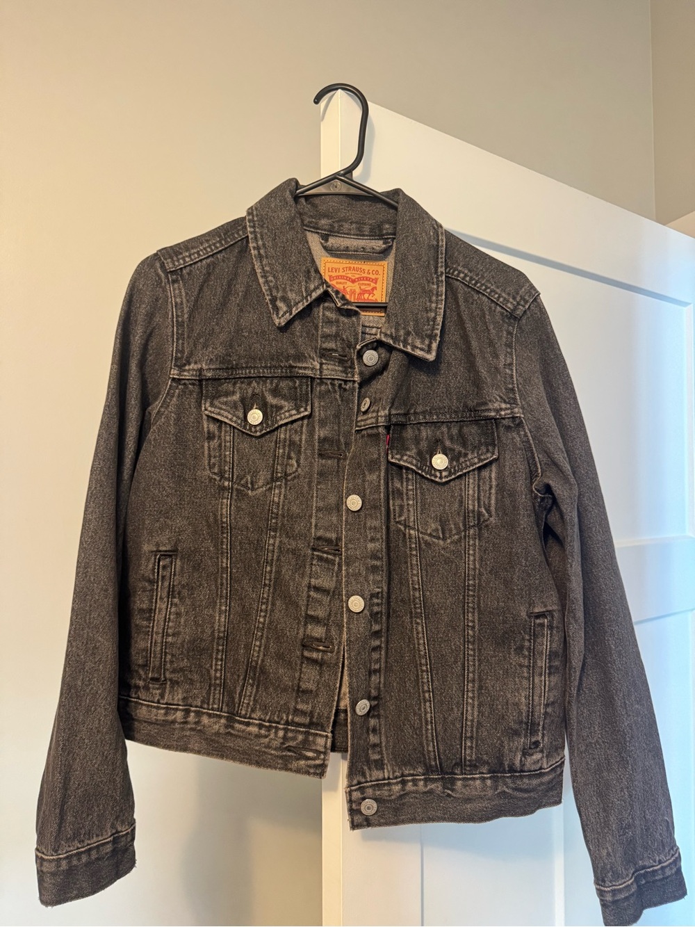 Levi's Grey Black Washed Denim Jacket